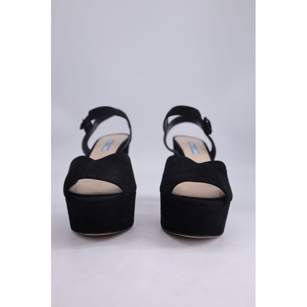 Pre Loved Prada Platform Wedge Sandals Women Black - image 1